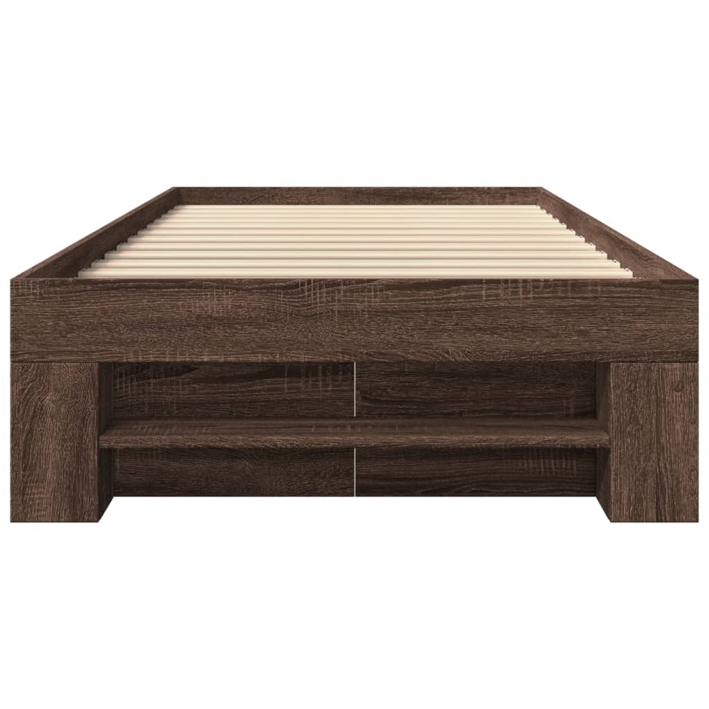 Bed Frame without Mattress Brown Oak 90x190 cm Single Engineered Wood