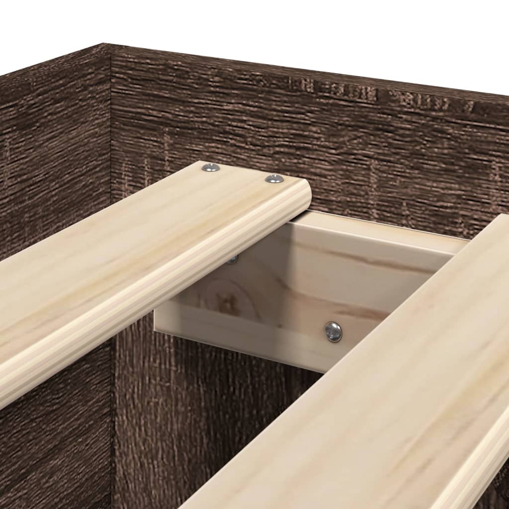 Bed Frame without Mattress Brown Oak 90x190 cm Single Engineered Wood
