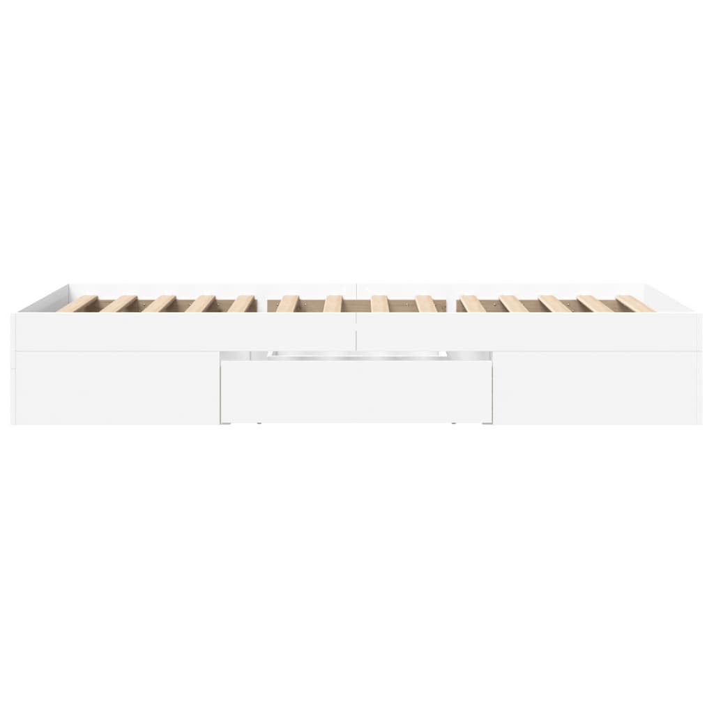 Bed Frame without Mattress White 75x190 cm Small Single Engineered Wood