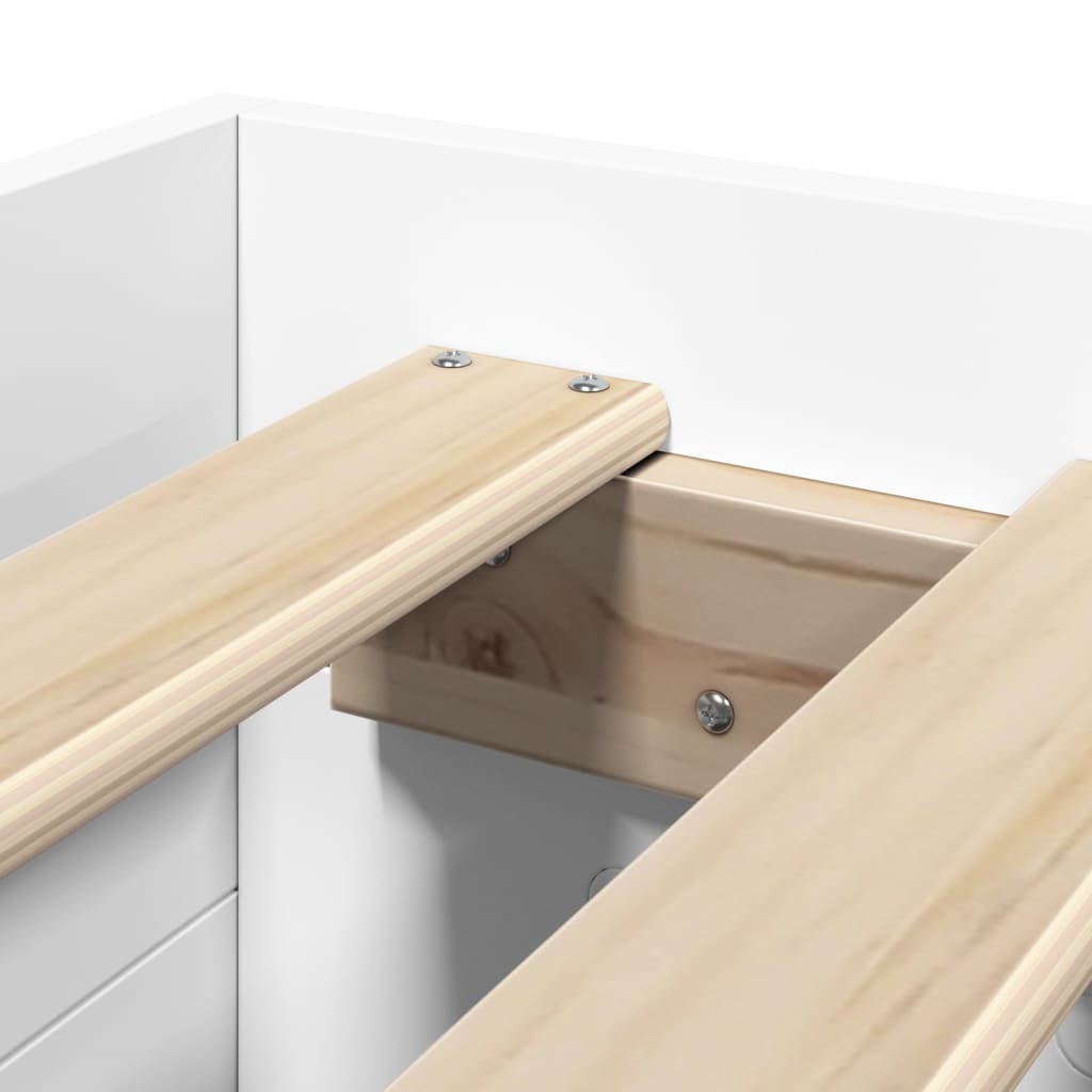 Bed Frame without Mattress White 75x190 cm Small Single Engineered Wood