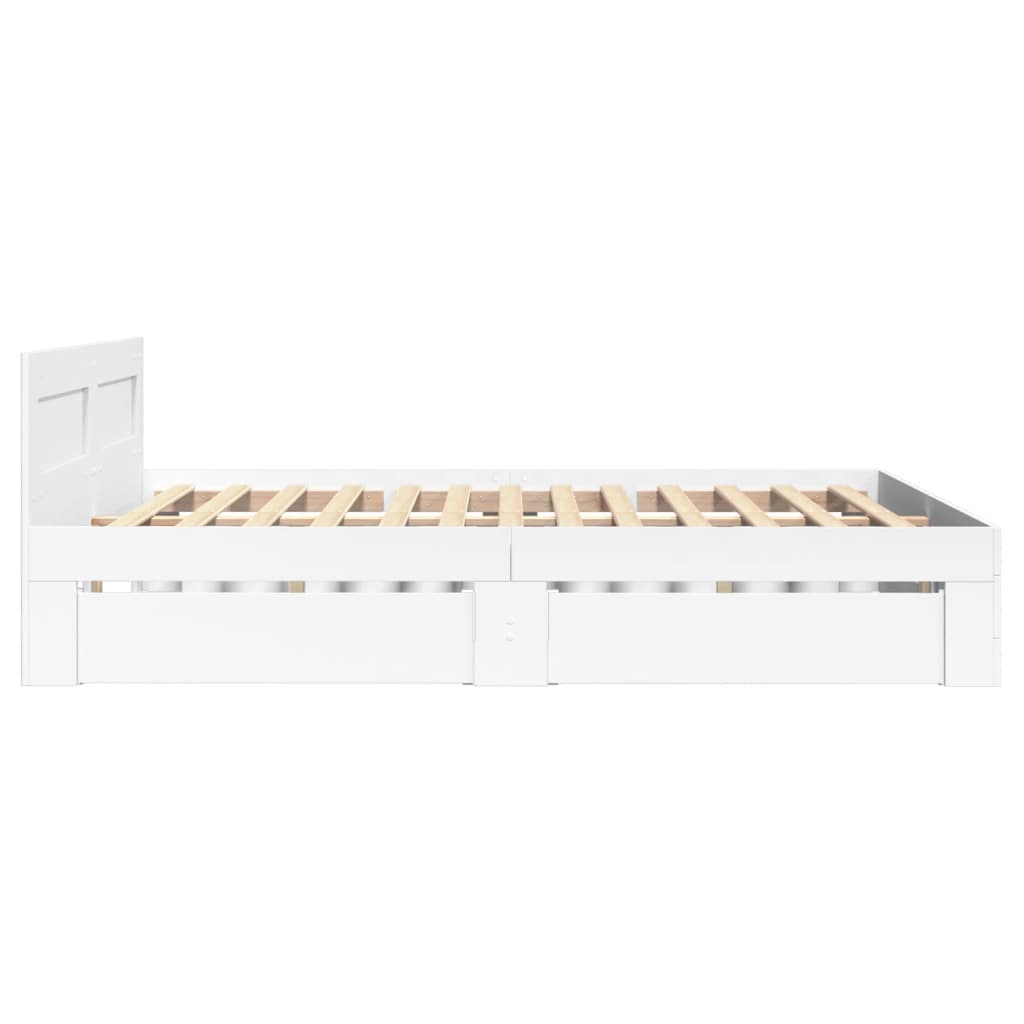 Bed Frame with Headboard without Mattress White 120x200 cm