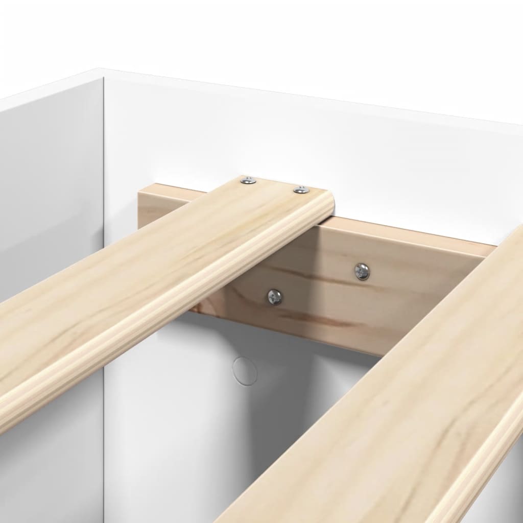 Bed Frame with Headboard without Mattress White 75x190 cm Small Single