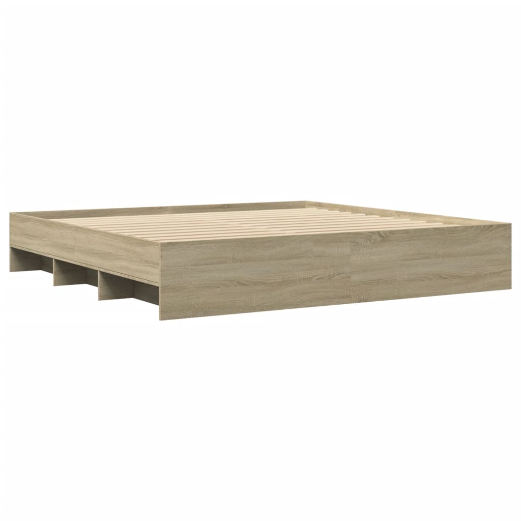 Bed Frame | Sonoma oak | Engineered wood | 200x200cm | Bed Frame