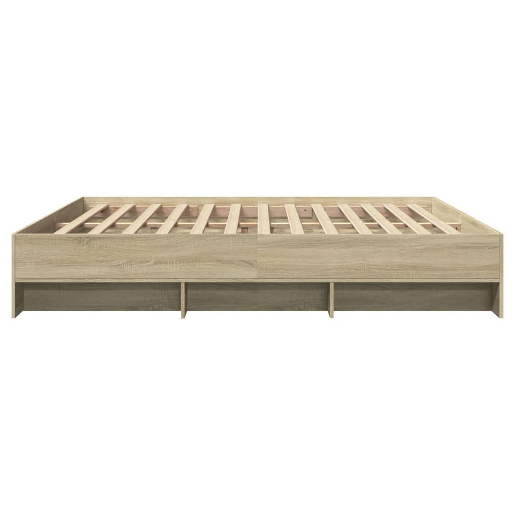 Bed Frame | Sonoma oak | Engineered wood | 200x200cm | Bed Frame