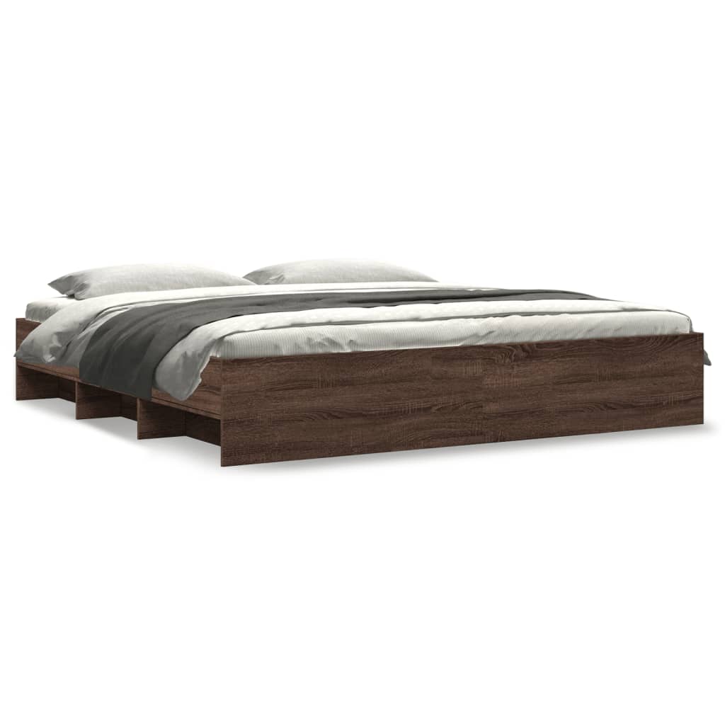Bed Frame | Brown Oak | Engineered wood | Double | Bed Frame
