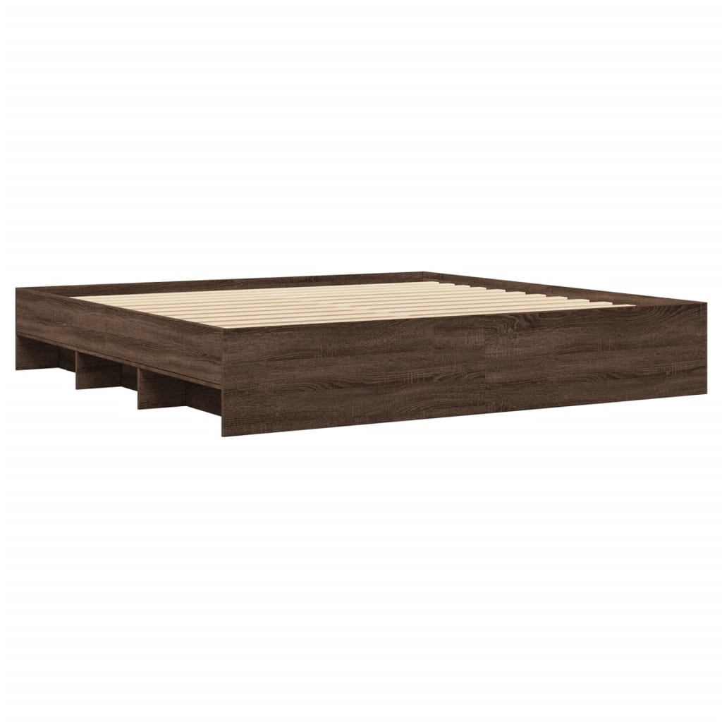 Bed Frame | Brown Oak | Engineered wood | Double | Bed Frame
