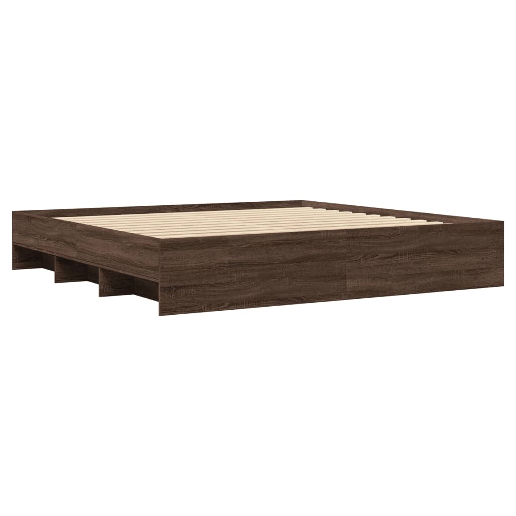 Bed Frame | Brown Oak | Engineered wood | Double | Bed Frame