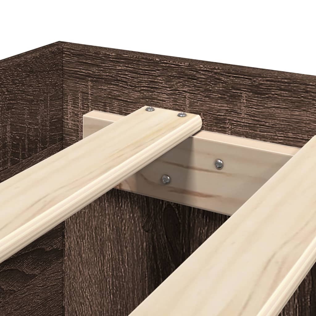 Bed Frame | Brown Oak | Engineered wood | Double | Bed Frame