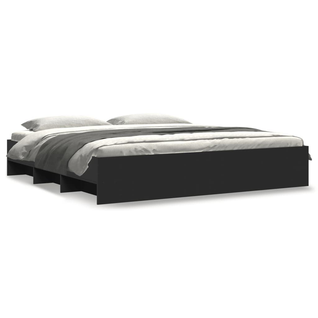 Bed Frame without Mattress Black 180x200 cm Super King Engineered Wood
