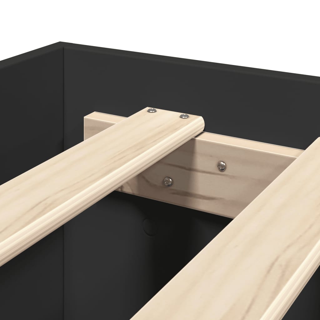 Bed Frame without Mattress Black 180x200 cm Super King Engineered Wood