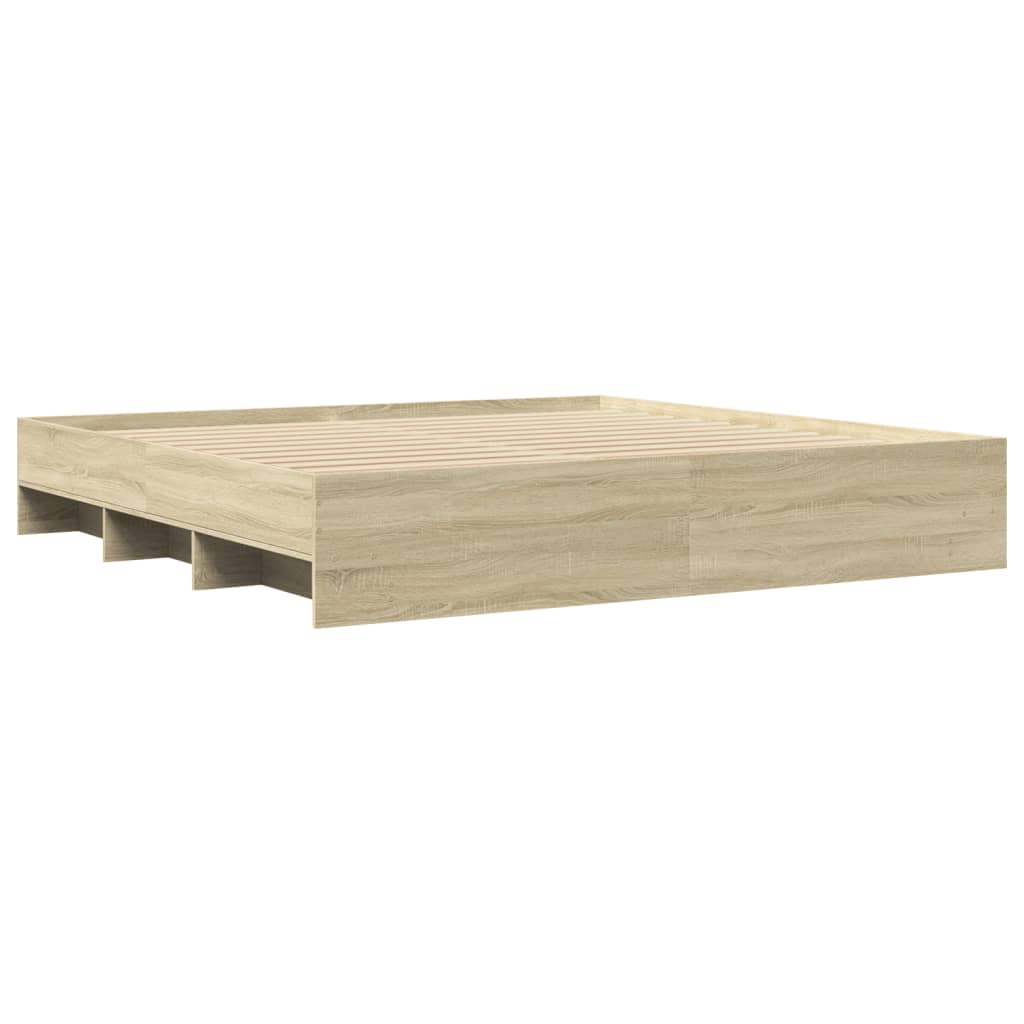 Bed Frame | Sonoma Oak | Engineered wood, Plywood | 180x200 cm Super King