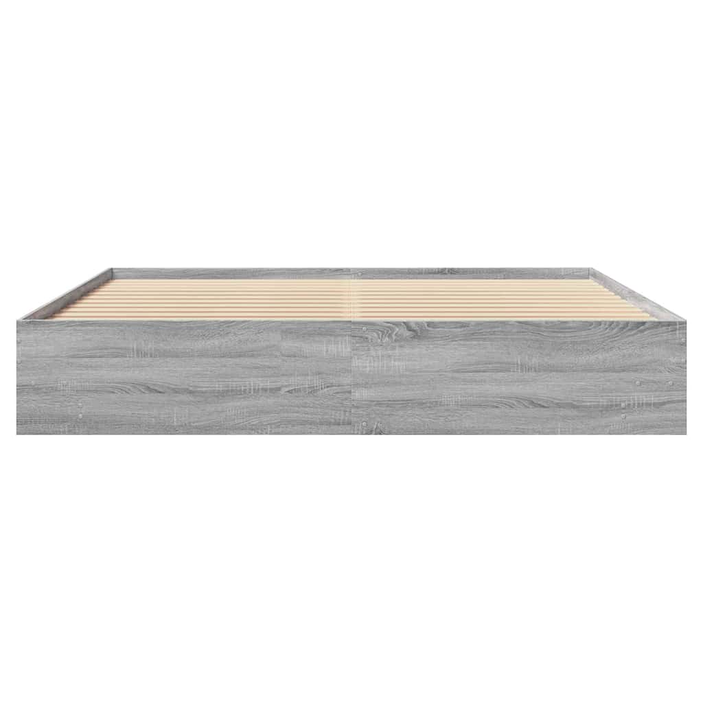 Bed Frame without Mattress Grey Sonoma 180x200 cm Super King Engineered Wood