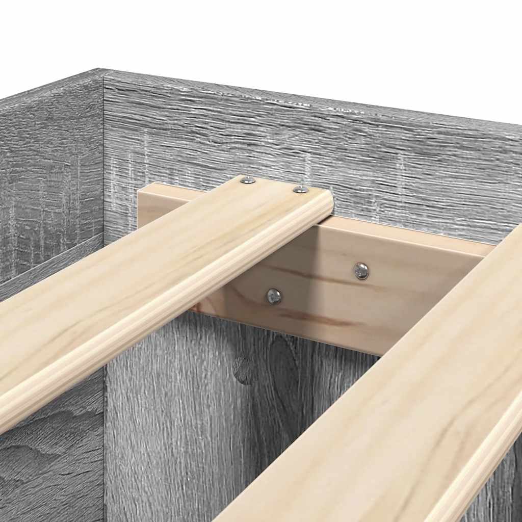 Bed Frame without Mattress Grey Sonoma 180x200 cm Super King Engineered Wood