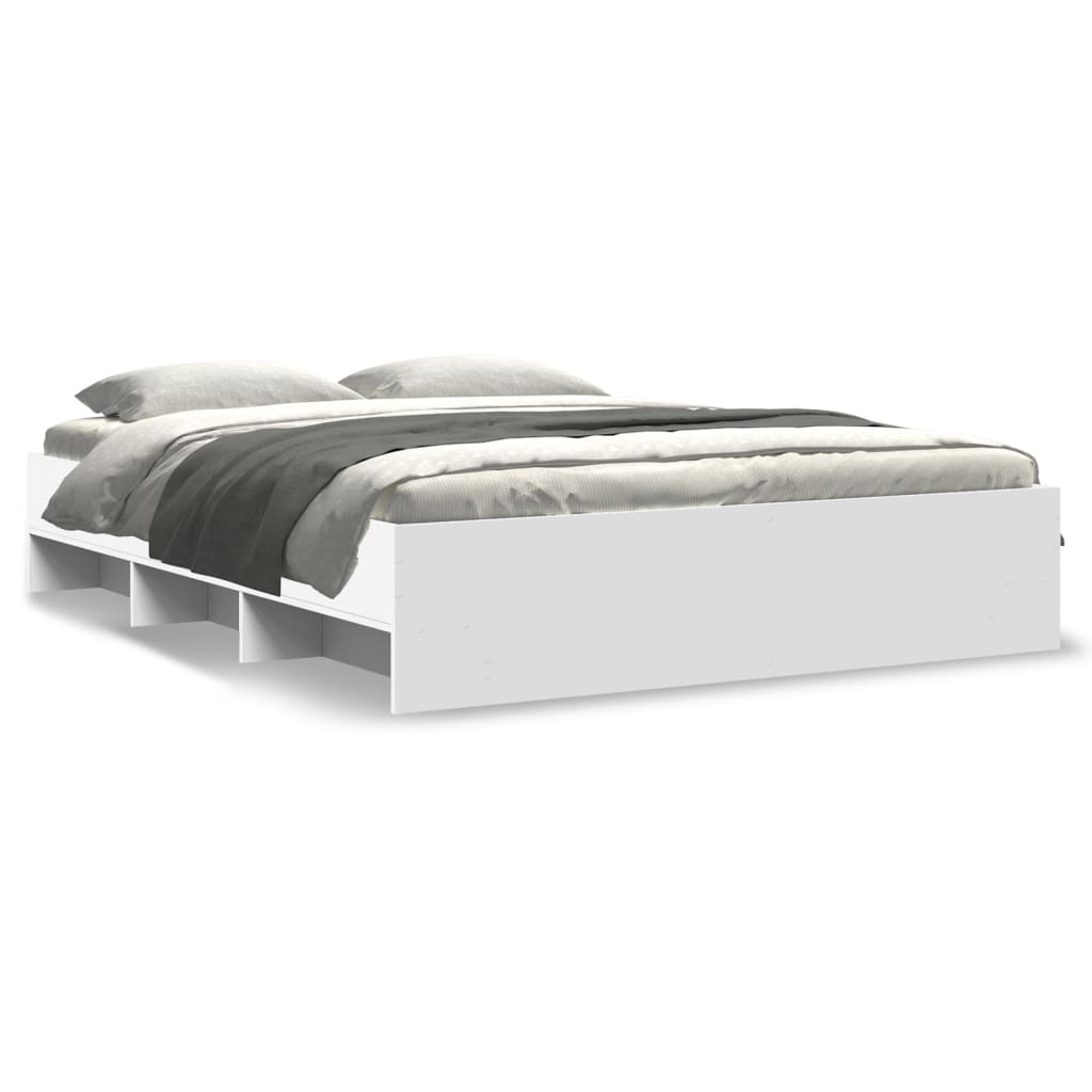 Bed Frame without Mattress White 160x200 cm Engineered Wood
