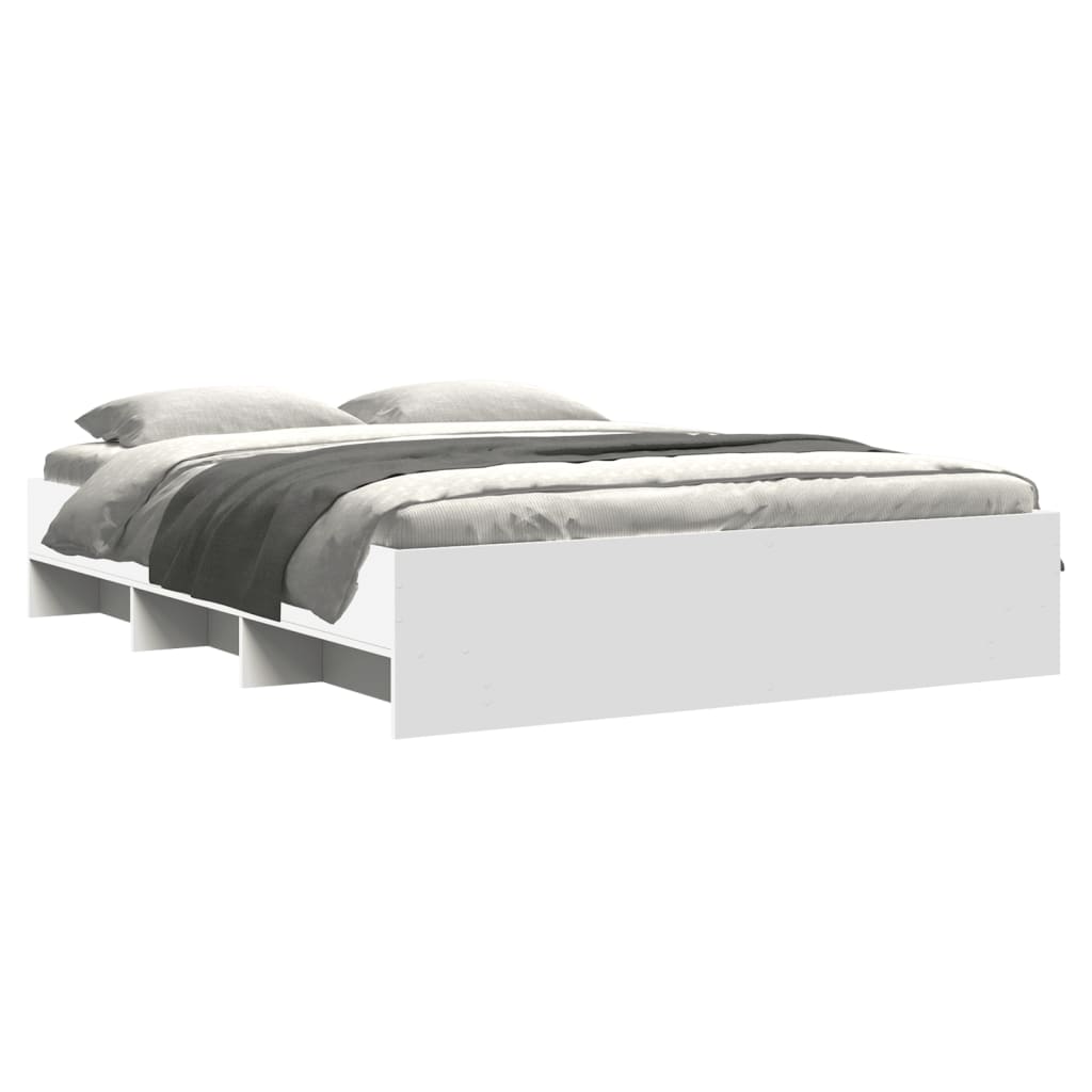 Bed Frame without Mattress White 160x200 cm Engineered Wood