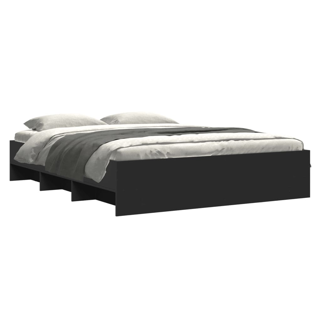 Bed Frame | Black | Engineered Wood | Double | Storage | Bed Frame