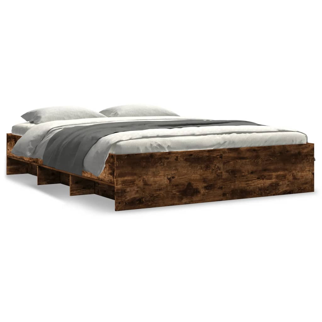 Bed Frame | Smoked Oak | Engineered wood | 160x200 cm | Bed Frame