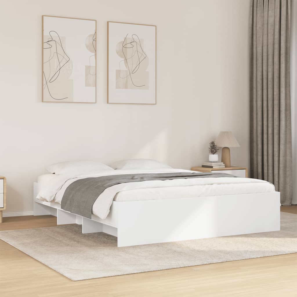 Bed Frame | White | Engineered wood | King | Bed Frame | Rectangular