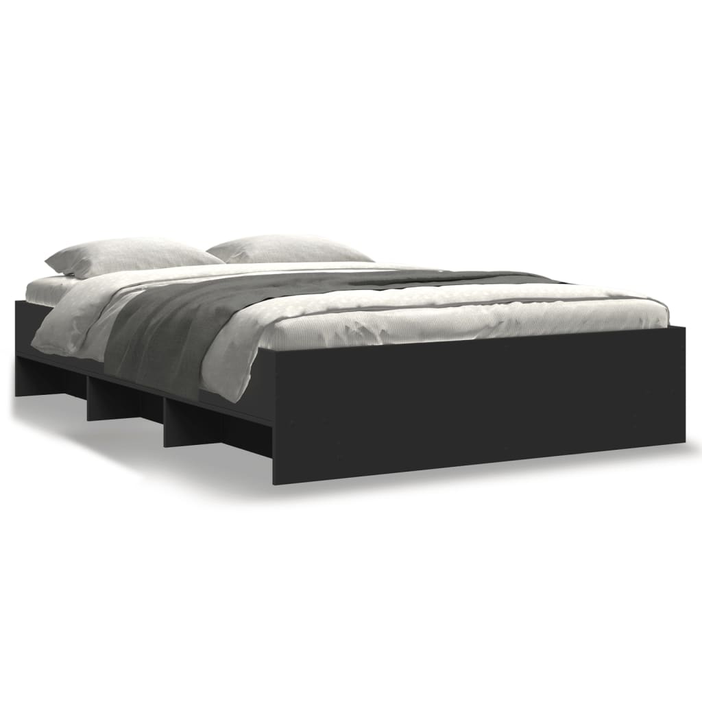 Bed Frame | Black | Engineered wood | Double | Bed Frame | Rectangular