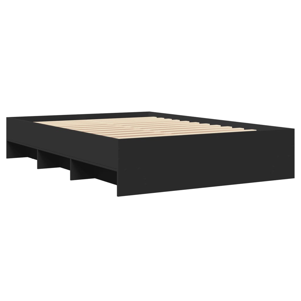 Bed Frame | Black | Engineered wood | Double | Bed Frame | Rectangular