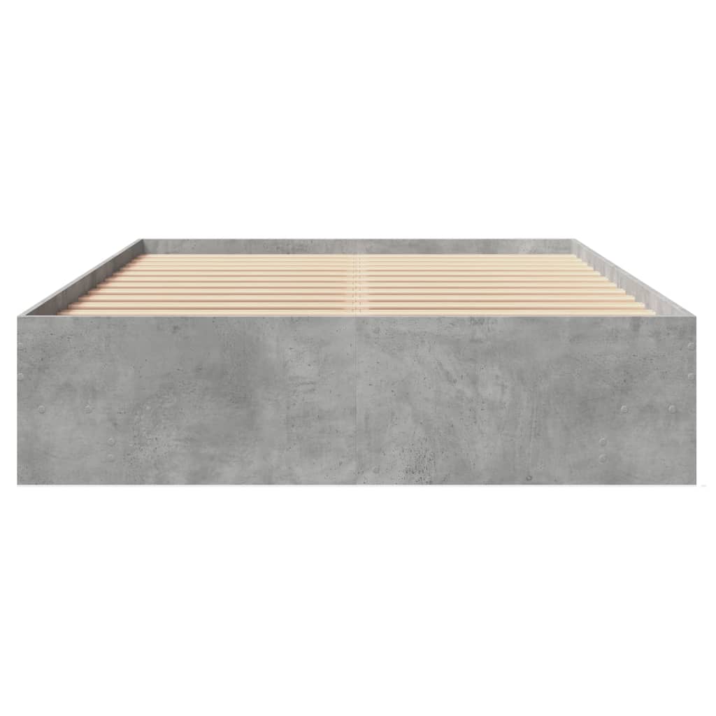 Bed Frame | Concrete grey | Engineered wood frame, plywood slats | Double