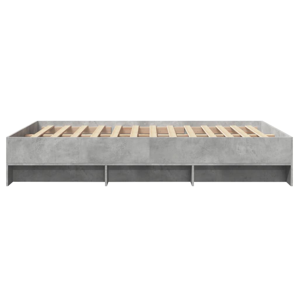 Bed Frame | Concrete grey | Engineered wood frame, plywood slats | Double