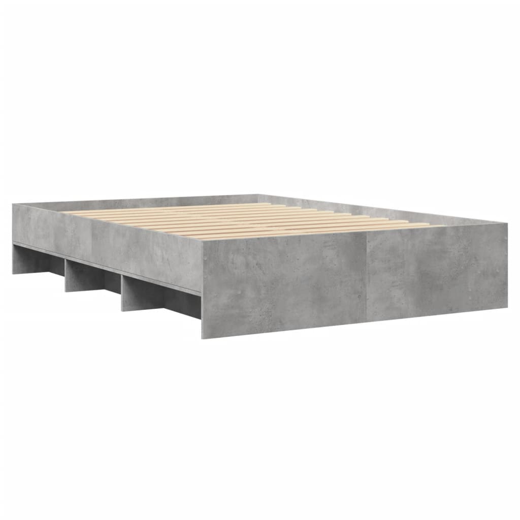 Bed Frame | Concrete grey | Engineered wood frame, plywood slats | Double