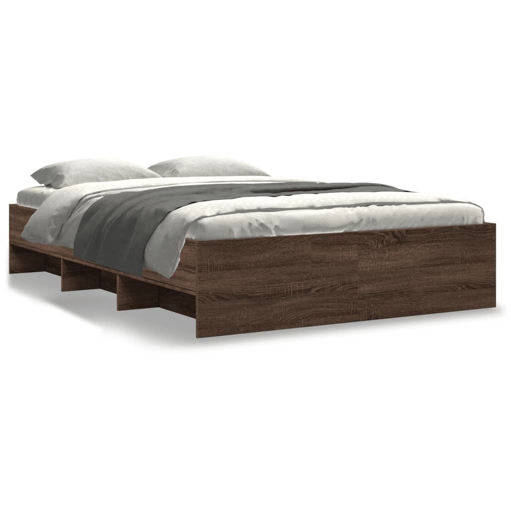 Bed Frame | Brown Oak | Engineered Wood | 140x200 | Bed Frame