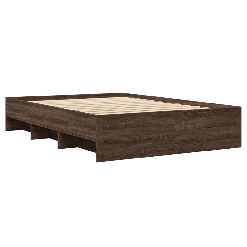 Bed Frame | Brown Oak | Engineered Wood | 140x200 | Bed Frame