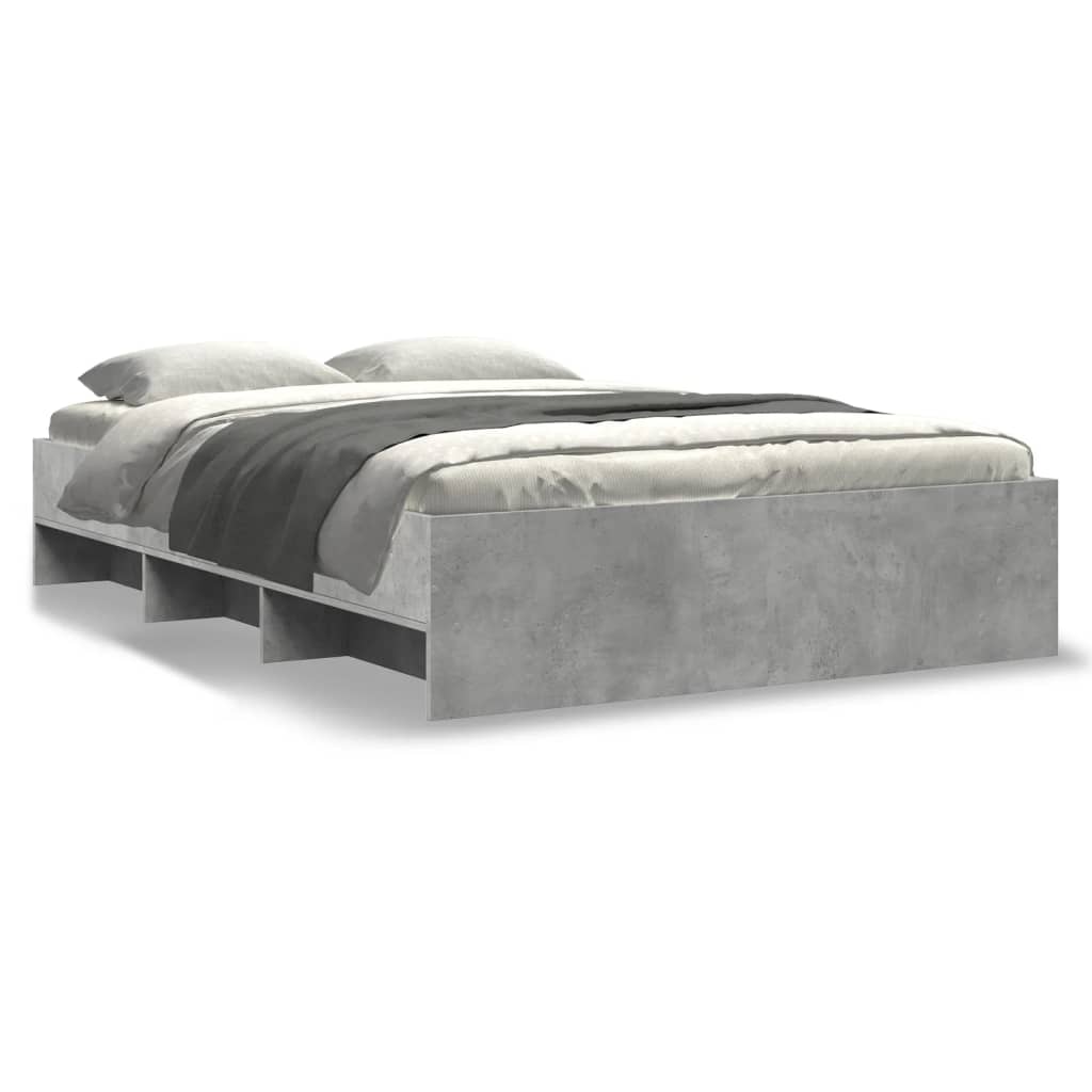 Bed Frame | Concrete Grey | Engineered Wood | Double | Bed Frame