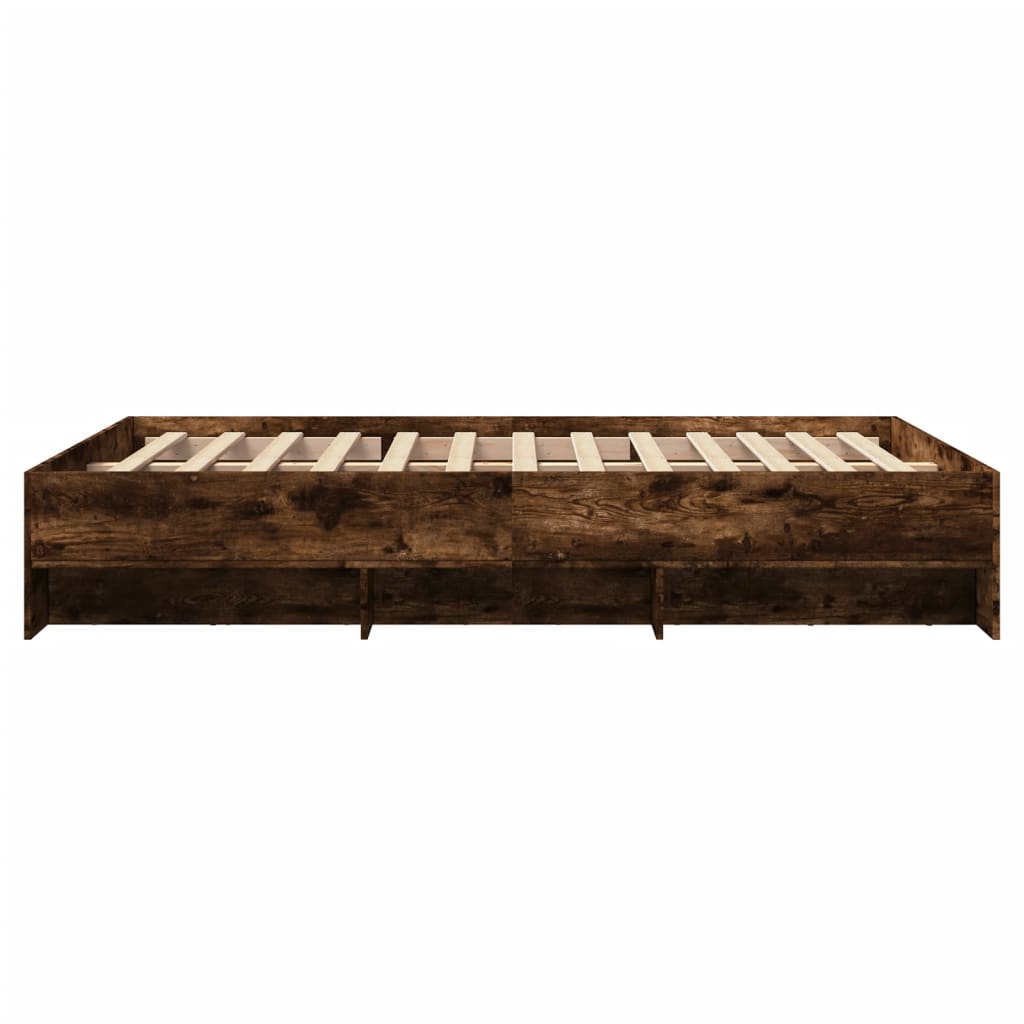Bed Frame without Mattress Smoked Oak 120x200 cm Engineered Wood