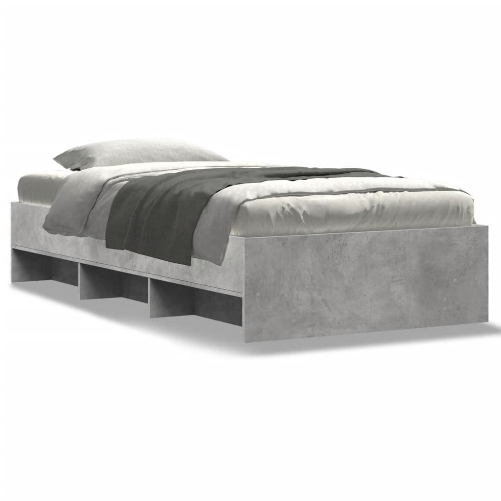 Bed Frame | Concrete Grey | Engineered Wood, Plywood | Single | Bed Frame