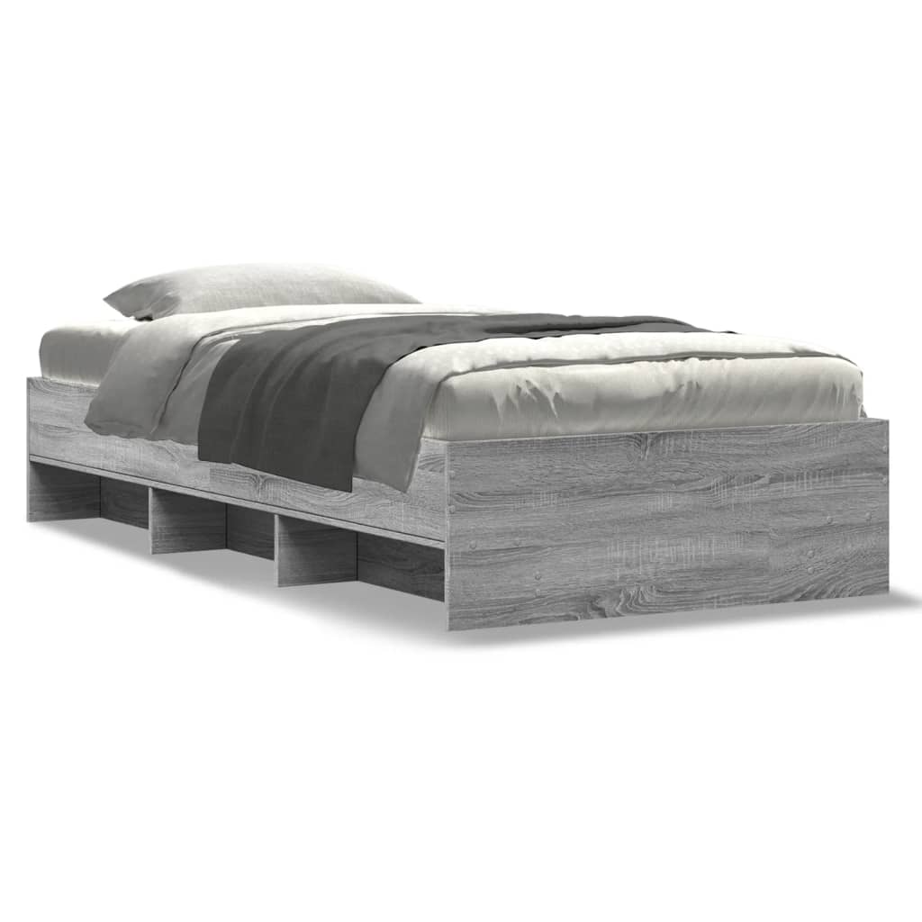 Bed Frame without Mattress Grey Sonoma 100x200 cm Engineered Wood