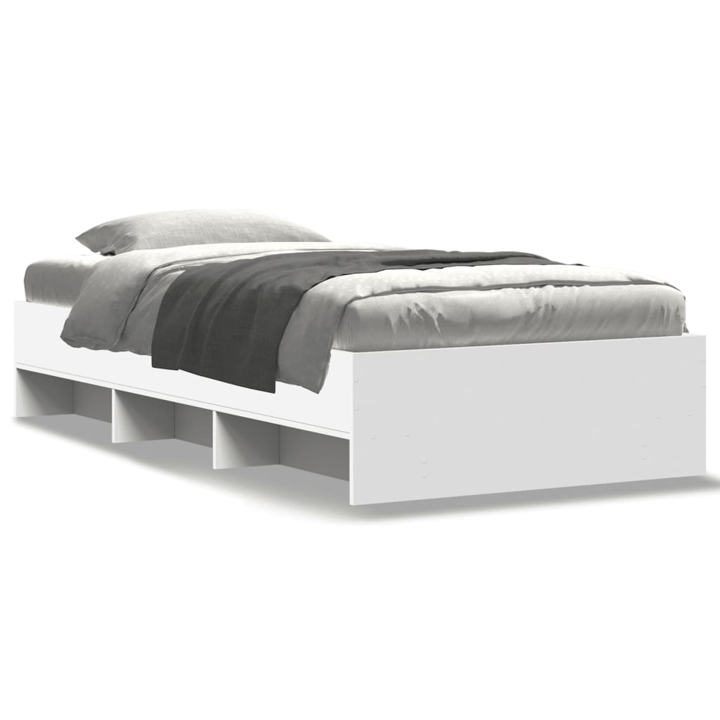 Bed Frame without Mattress White 90x200 cm Engineered Wood