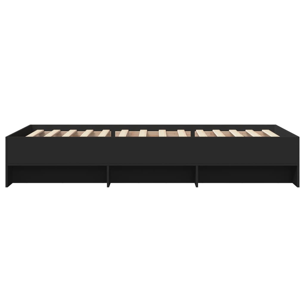 Bed Frame without Mattress Black 90x200 cm Engineered Wood