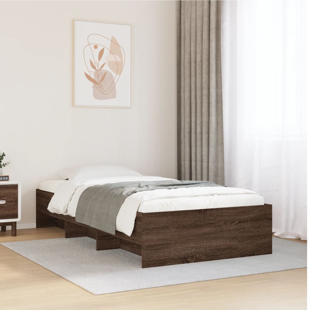 Bed Frame | Brown Oak | Engineered Wood | Single | Bed Frame