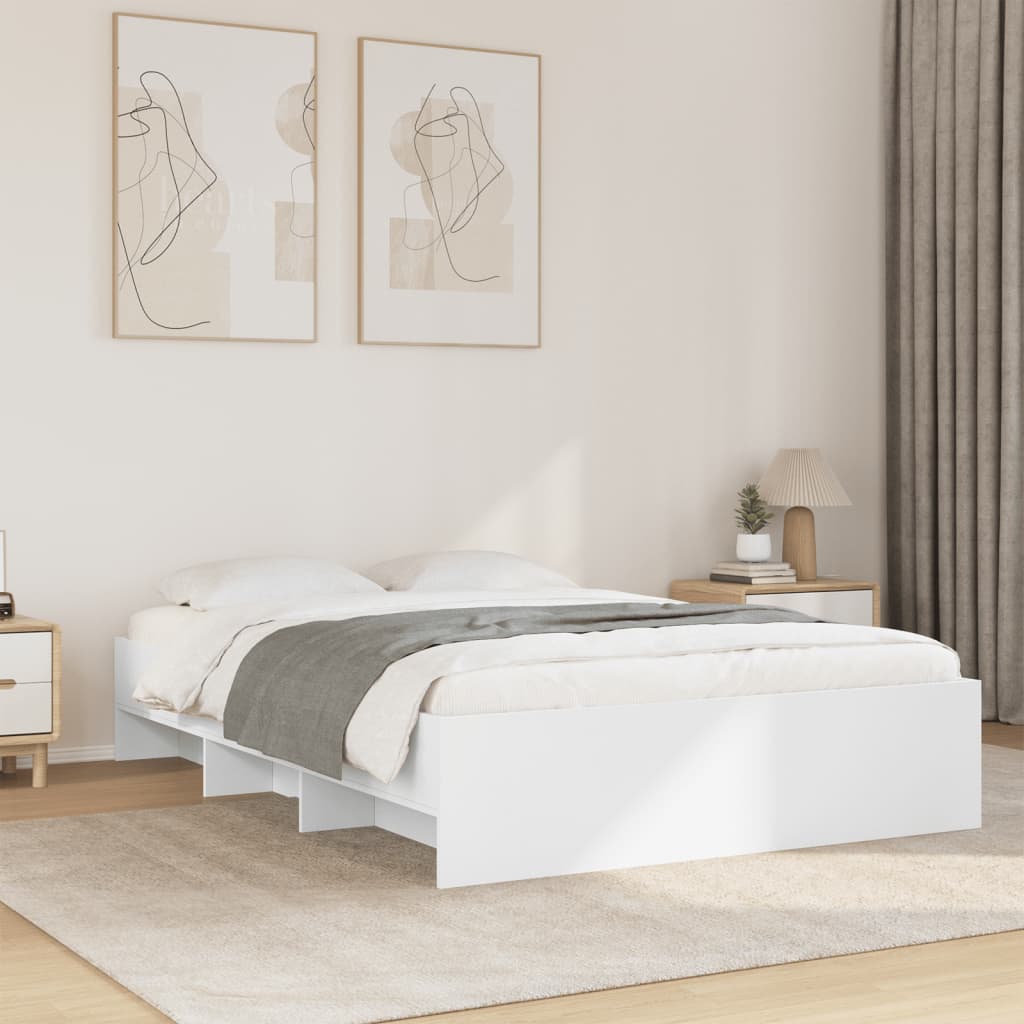 Bed Frame | White | Engineered wood | 140x190 cm | Bed Frame