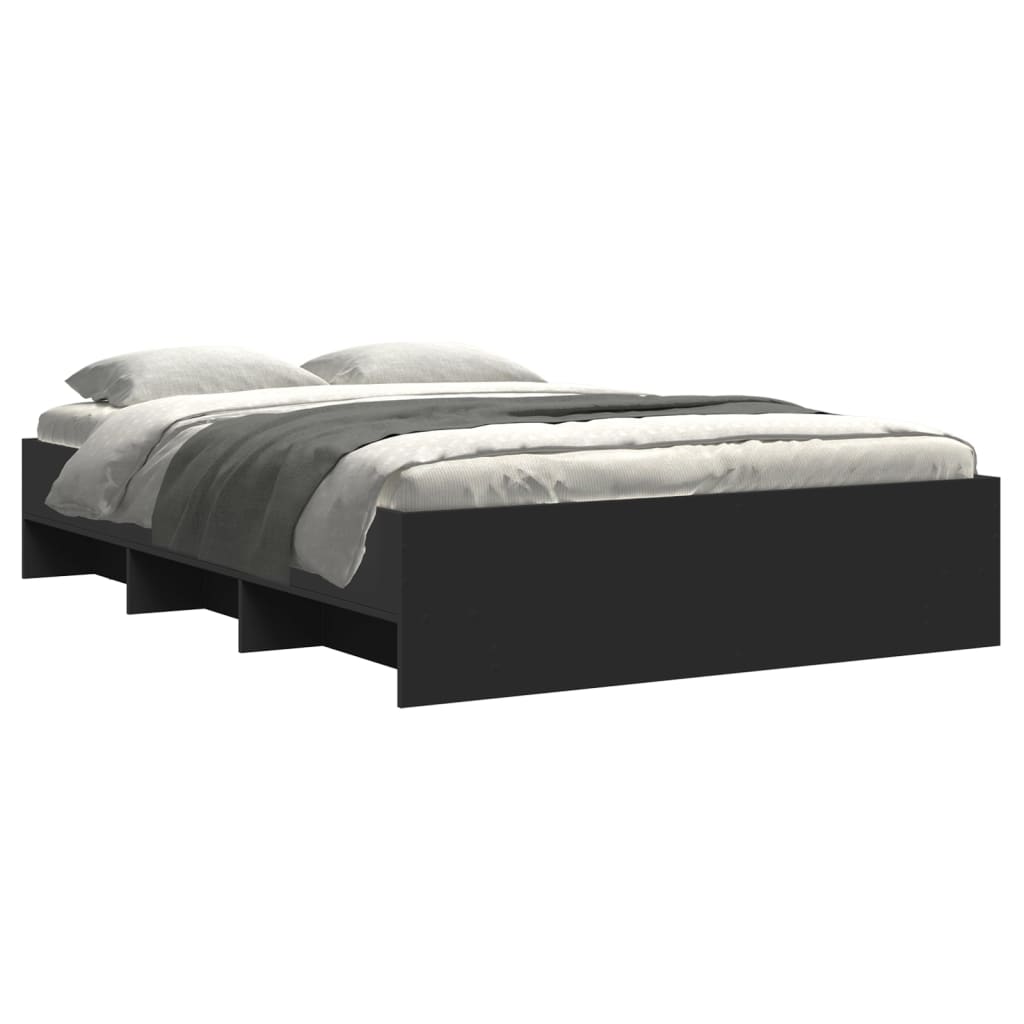 Bed Frame without Mattress Black 140x190 cm Engineered Wood