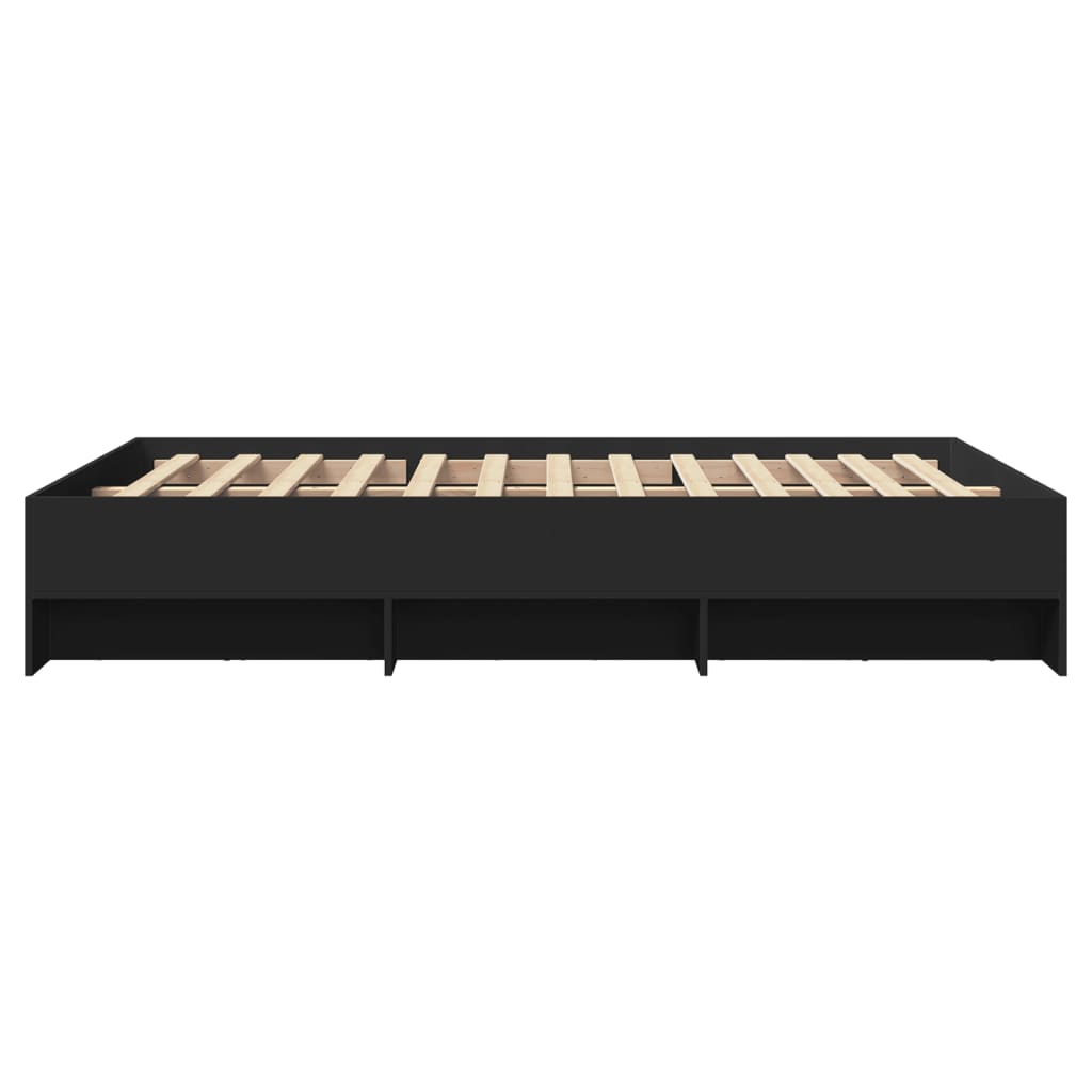 Bed Frame without Mattress Black 140x190 cm Engineered Wood
