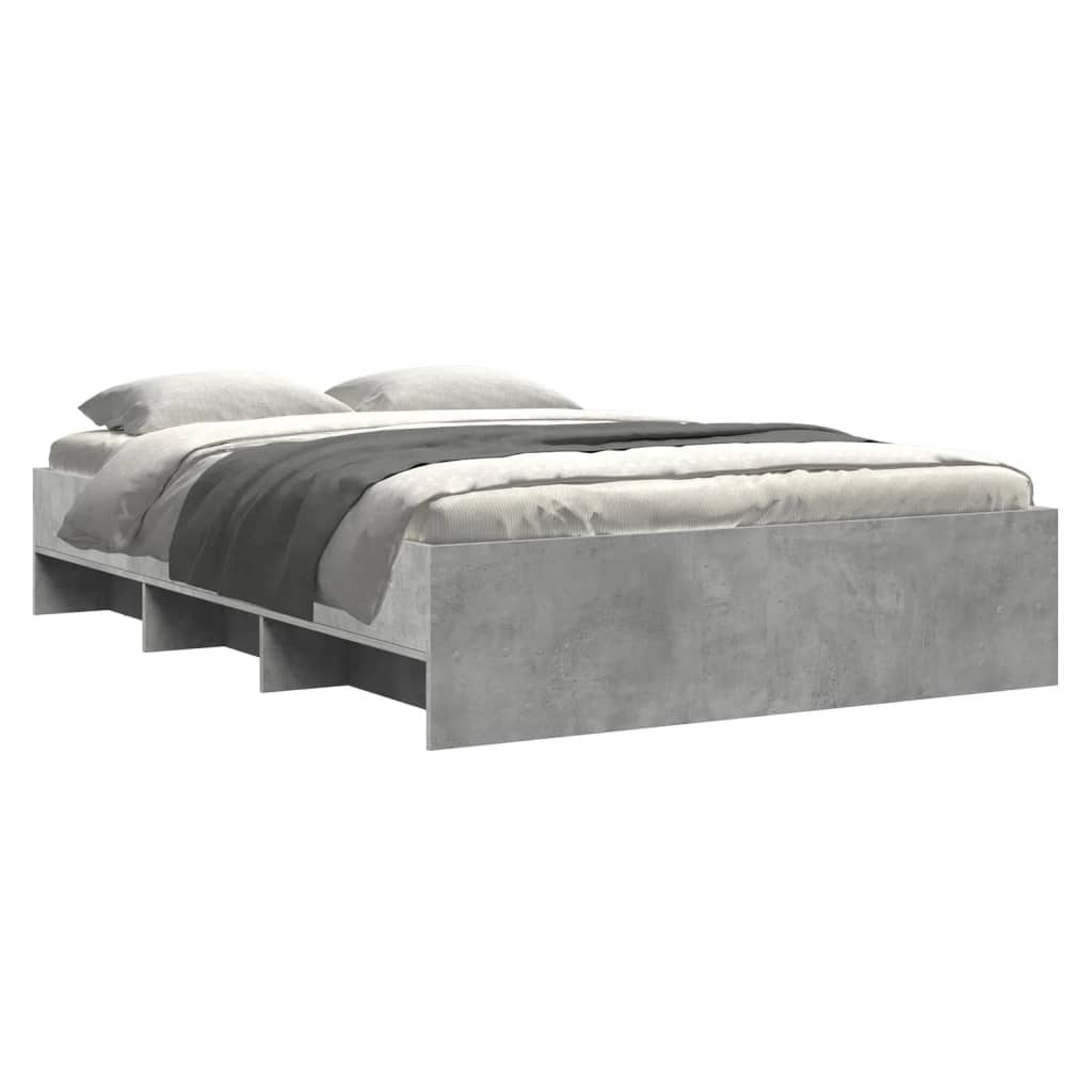 Bed Frame without Mattress Concrete Grey 140x190cm Engineered Wood