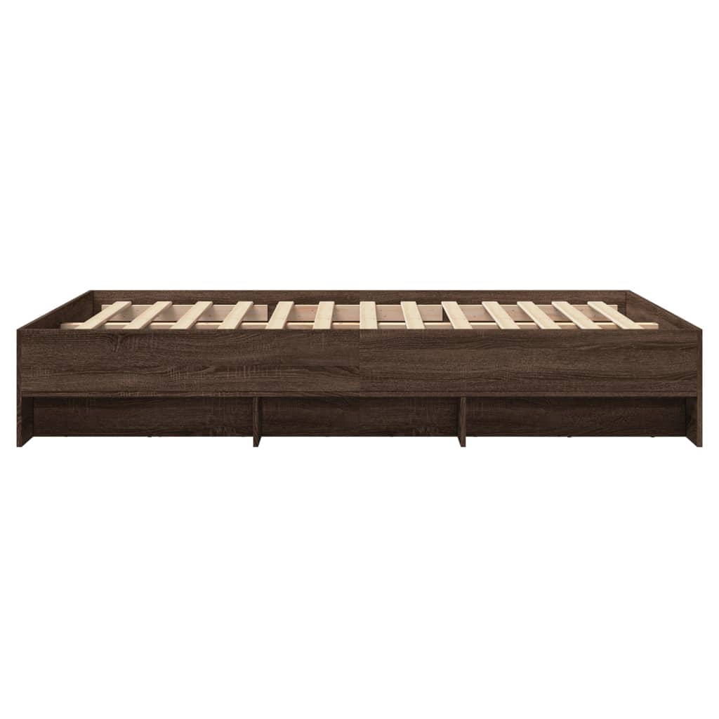 Bed Frame | Brown oak | Engineered wood | Double | Bed Frame