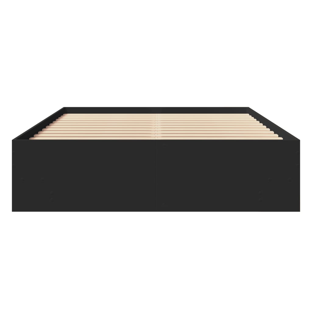 Bed Frame without Mattress Black 135x190 cm Double Engineered Wood