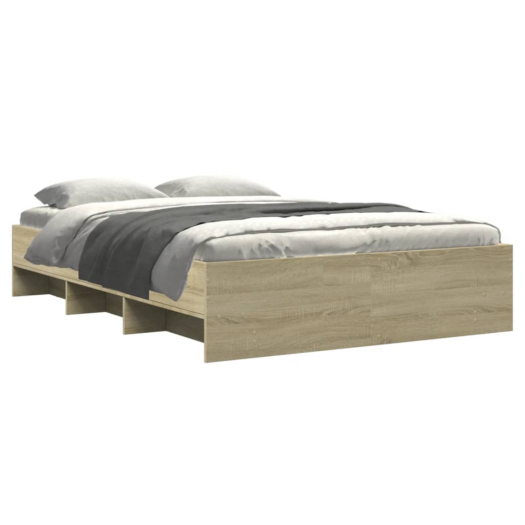 Bed Frame without Mattress Sonoma Oak 120x190 cm Small Double Engineered Wood