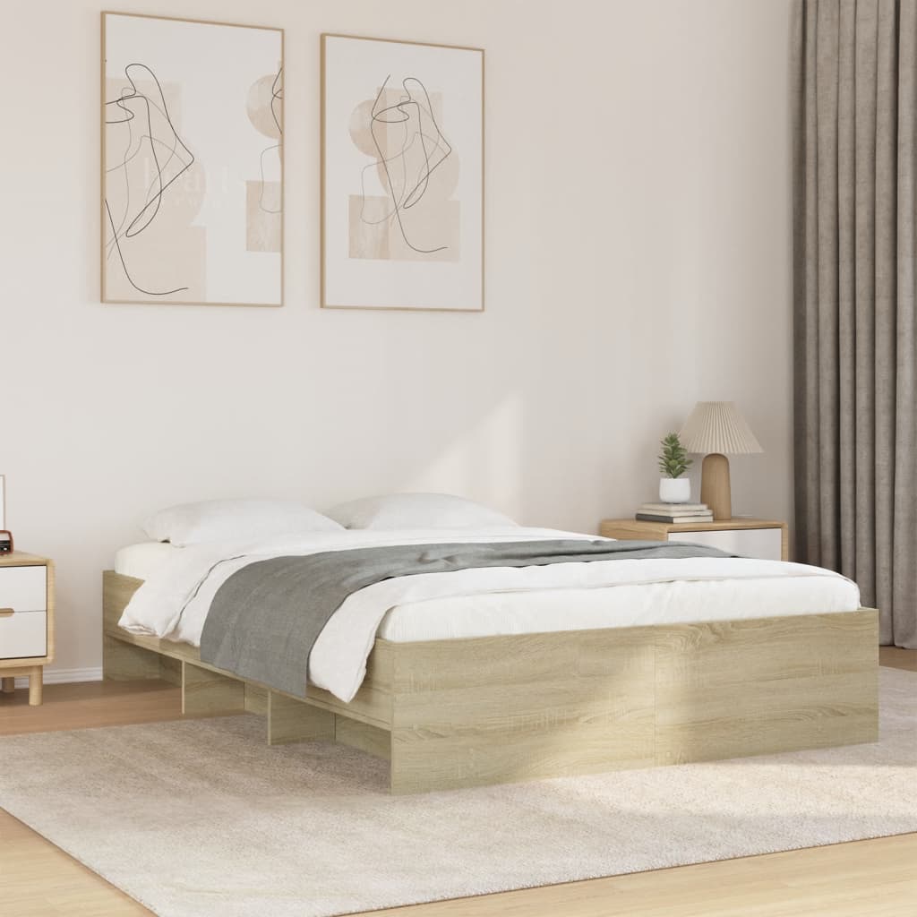 Bed Frame without Mattress Sonoma Oak 120x190 cm Small Double Engineered Wood
