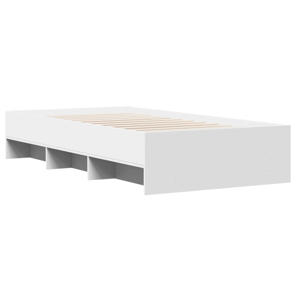 Bed Frame without Mattress White 90x190 cm Single Engineered Wood