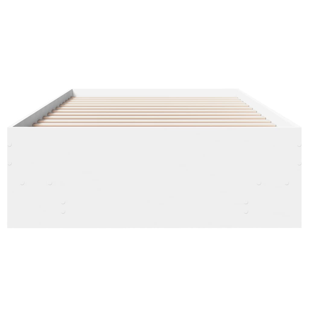 Bed Frame without Mattress White 90x190 cm Single Engineered Wood