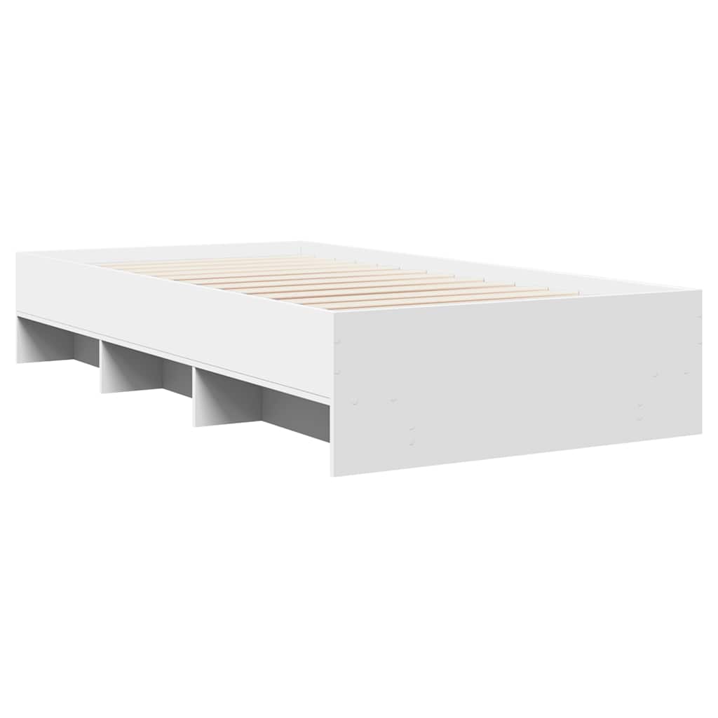 Bed Frame without Mattress White 90x190 cm Single Engineered Wood