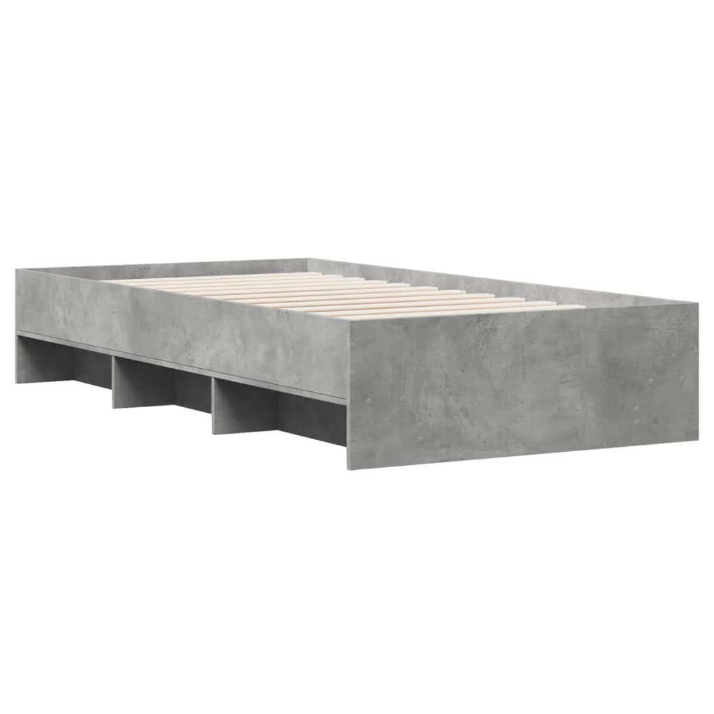 Bed Frame without Mattress Concrete Grey 90x190cm Engineered Wood