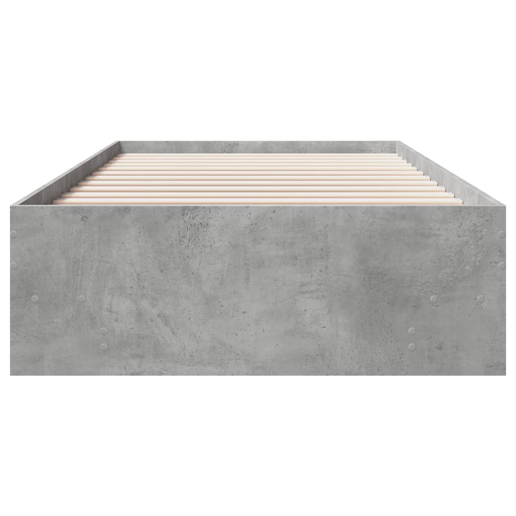 Bed Frame without Mattress Concrete Grey 90x190cm Engineered Wood