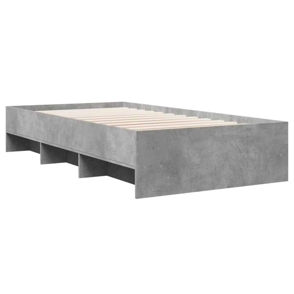 Bed Frame without Mattress Concrete Grey 90x190cm Engineered Wood